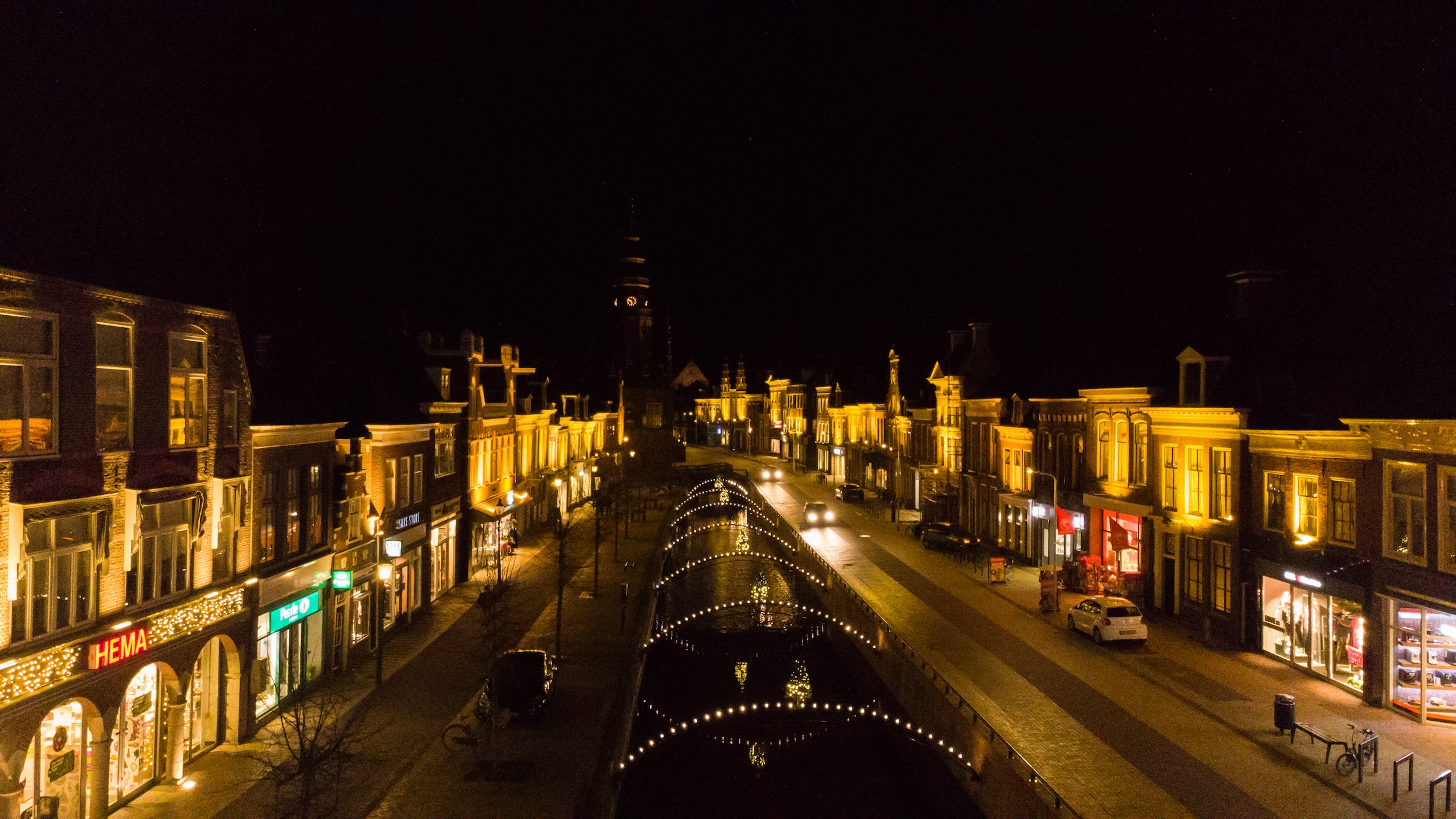 Bolsward_Appelmarkt_binnenstad bij avond_drone_winter @gemeente Súdwest- Fryslân kopie